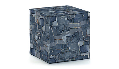 Pouf in SIMIL-PELLE Jeans